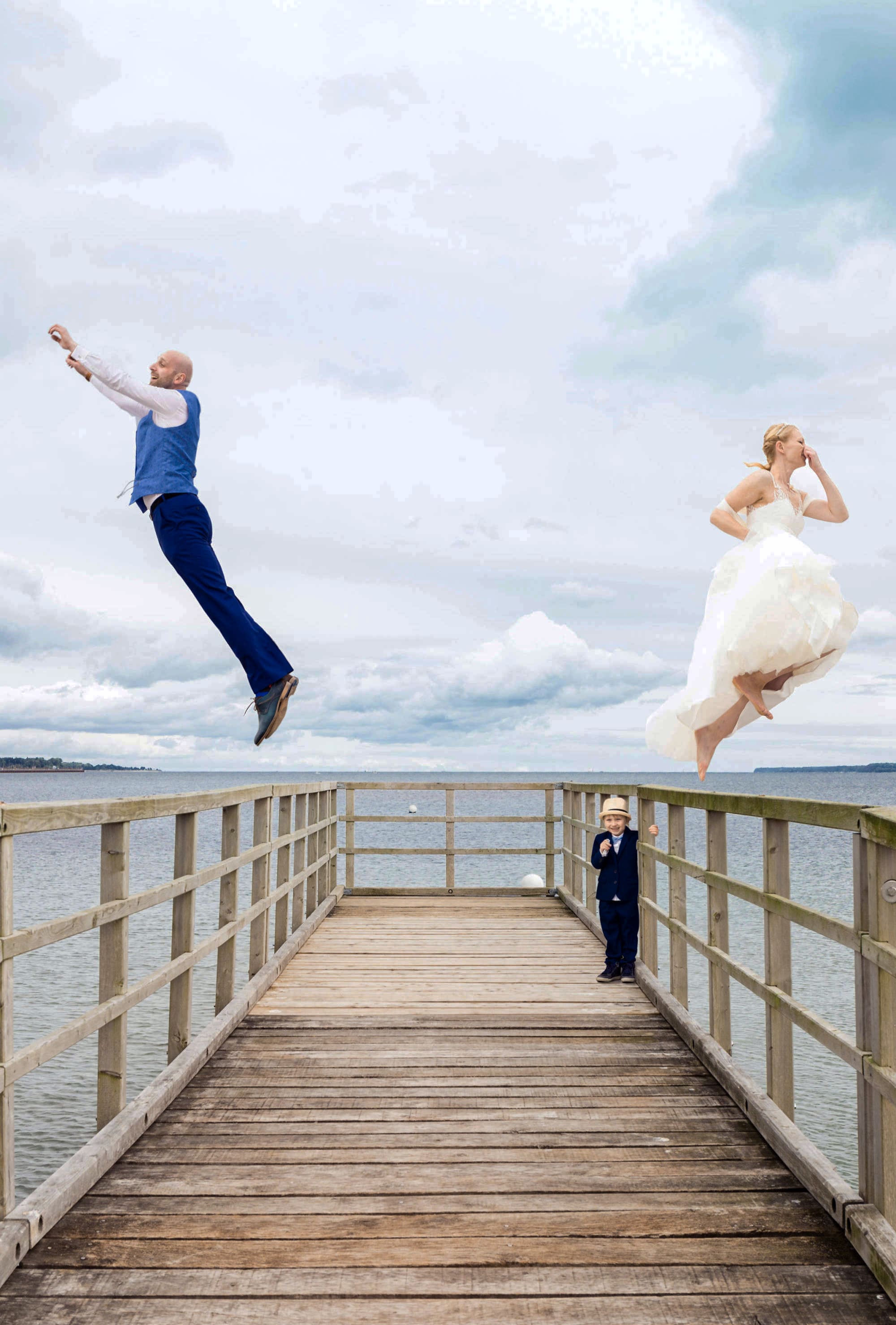 Brautparbild Steg Eckernfoerde Wasser Eckernfoerder Bucht